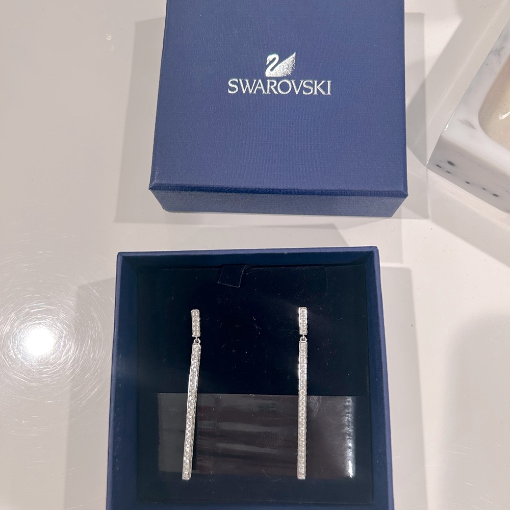 Swarovski drop earrings. Brand new, never worn. Very sparkly crystals.
